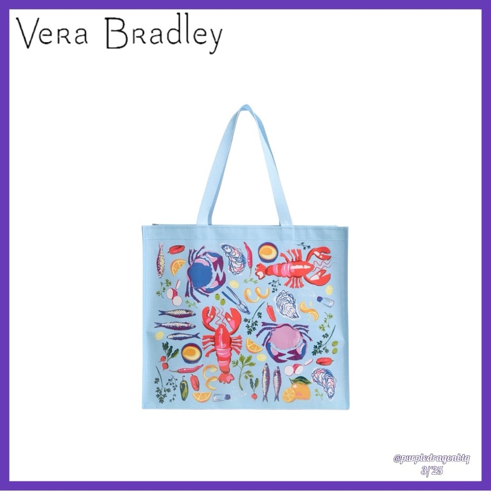 Vera Bradley Blue Seafood Print Tote